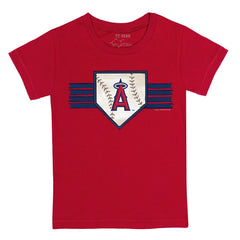 Los Angeles Angels Tiny Turnip Youth Base Stripe T-Shirt Red