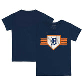 Detroit Tigers Tiny Turnip Youth Base Stripe T-Shirt Navy