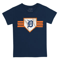 Detroit Tigers Tiny Turnip Youth Base Stripe T-Shirt Navy