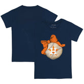 Houston Astros Tiny Turnip Youth Baseball Bow T-Shirt Navy
