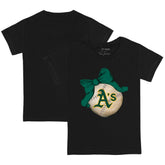 Athletics Tiny Turnip Youth Baseball Bow T-Shirt Black