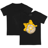 Pittsburgh Pirates Tiny Turnip Youth Baseball Bow T-Shirt Black
