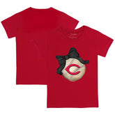 Cincinnati Reds Tiny Turnip Youth Baseball Bow T-Shirt Red