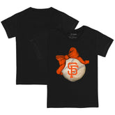 San Francisco Giants Tiny Turnip Youth Baseball Bow T-Shirt Black