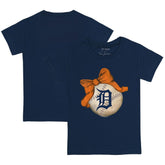 Detroit Tigers Tiny Turnip Youth Baseball Bow T-Shirt Navy
