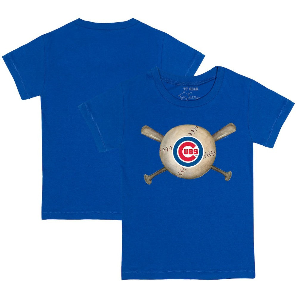Chicago Cubs Tiny Turnip Youth Baseball Cross Bats T-Shirt Royal
