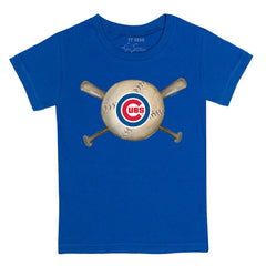 Chicago Cubs Tiny Turnip Youth Baseball Cross Bats T-Shirt Royal