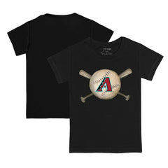 Arizona Diamondbacks Tiny Turnip Youth Baseball Cross Bats T-Shirt Black