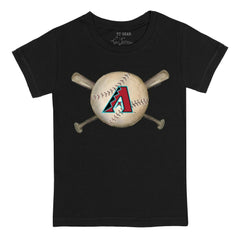 Arizona Diamondbacks Tiny Turnip Youth Baseball Cross Bats T-Shirt Black