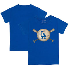 Los Angeles Dodgers Tiny Turnip Youth Baseball Cross Bats T-Shirt Royal