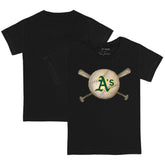 Athletics Tiny Turnip Youth Baseball Cross Bats T-Shirt Black