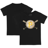 Pittsburgh Pirates Tiny Turnip Youth Baseball Cross Bats T-Shirt Black