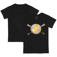 Pittsburgh Pirates Tiny Turnip Youth Baseball Cross Bats T-Shirt Black