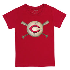 Cincinnati Reds Tiny Turnip Youth Baseball Cross Bats T-Shirt Red