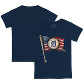 Detroit Tigers Tiny Turnip Youth Baseball Flag T-Shirt Navy