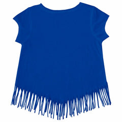 Los Angeles Dodgers Tiny Turnip Girls Youth Baseball Love Fringe T-Shirt Royal