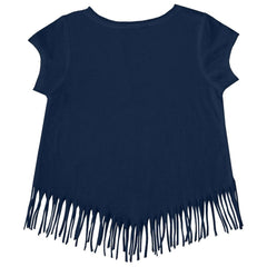 Cleveland Guardians Tiny Turnip Girls Youth Baseball Love Fringe T-Shirt Navy