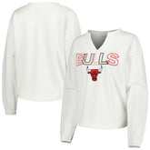 Chicago Bulls Concepts Sport Women's Sunray Notch Neck Long Sleeve Top sale - White cheap
