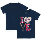 Atlanta Braves Tiny Turnip Youth Baseball Love T-Shirt Navy