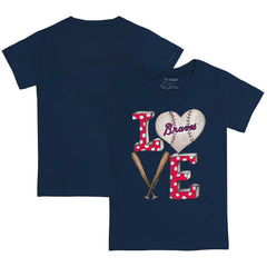 Atlanta Braves Tiny Turnip Youth Baseball Love T-Shirt Navy