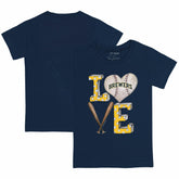 Milwaukee Brewers Tiny Turnip Youth Baseball Love T-Shirt Navy