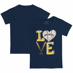Milwaukee Brewers Tiny Turnip Youth Baseball Love T-Shirt Navy