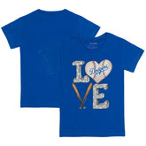 Los Angeles Dodgers Tiny Turnip Youth Baseball Love T-Shirt Royal