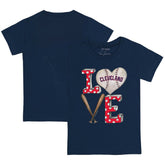 Cleveland Guardians Tiny Turnip Youth Baseball Love T-Shirt Navy