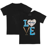Miami Marlins Tiny Turnip Youth Baseball Love T-Shirt Black