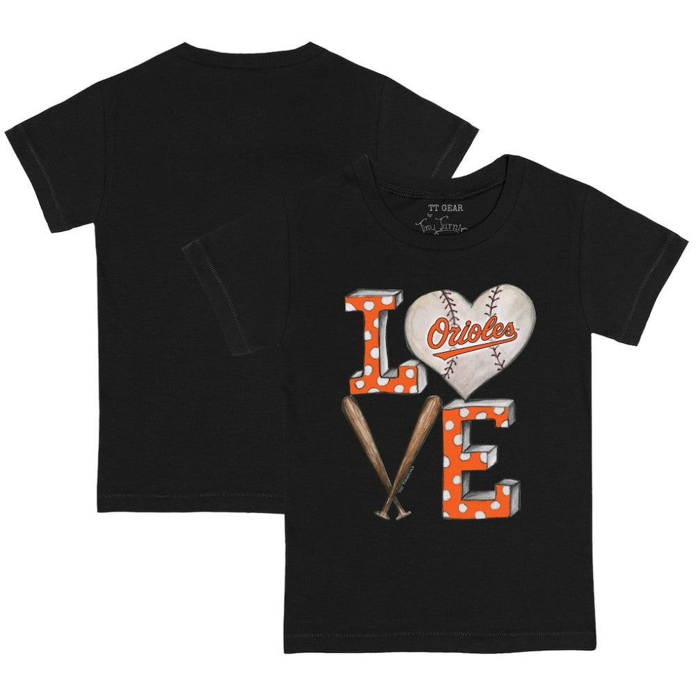 Baltimore Orioles Tiny Turnip Youth Baseball Love T-Shirt Black