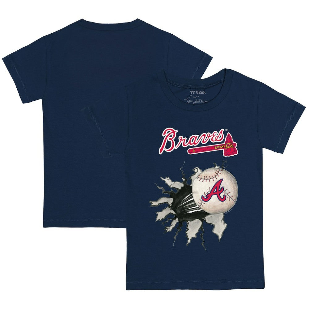 Atlanta Braves Tiny Turnip Youth Baseball Tear T-Shirt Navy