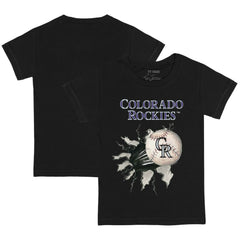 Colorado Rockies Tiny Turnip Youth Baseball Tear T-Shirt Black