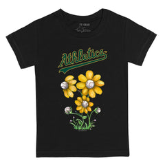 Athletics Tiny Turnip Youth Blooming Baseballs T-Shirt Black