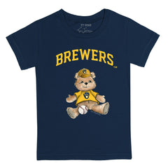 Milwaukee Brewers Tiny Turnip Youth Teddy Boy T-Shirt Navy