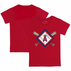 Los Angeles Angels Tiny Turnip Youth Diamond Cross Bats T-Shirt Red