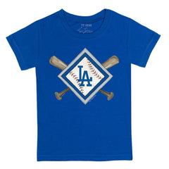 Los Angeles Dodgers Tiny Turnip Youth Diamond Cross Bats T-Shirt Royal
