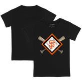 San Francisco Giants Tiny Turnip Youth Diamond Cross Bats T-Shirt Black