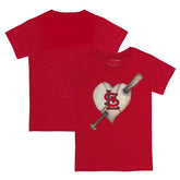 St. Louis Cardinals Tiny Turnip Youth Heart Bat T-Shirt Red