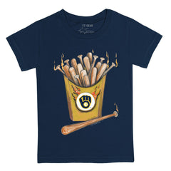 Milwaukee Brewers Tiny Turnip Youth Hot Bats T-Shirt Navy