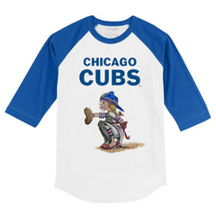 Chicago Cubs Tiny Turnip Youth Kate 3/4-Sleeve Raglan T-Shirt White/Royal