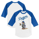 Los Angeles Dodgers Tiny Turnip Youth Kate 3/4-Sleeve Raglan T-Shirt White/Royal