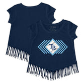 Tampa Bay Rays Tiny Turnip Girls Youth Prism Arrows Fringe T-Shirt Navy