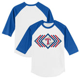 Texas Rangers Tiny Turnip Youth Prism Arrows 3/4-Sleeve Raglan T-Shirt White/Royal