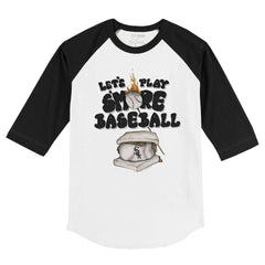 Chicago White Sox Tiny Turnip Youth Smores 3/4-Sleeve Raglan T-Shirt White/Black