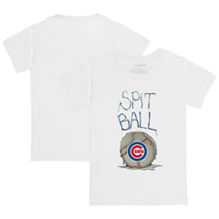 Chicago Cubs Tiny Turnip Youth Spit Ball T-Shirt White