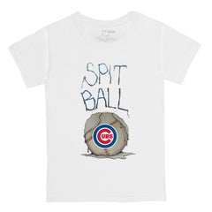 Chicago Cubs Tiny Turnip Youth Spit Ball T-Shirt White