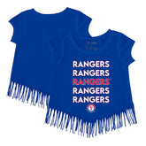 Texas Rangers Tiny Turnip Girls Youth Stacked Fringe T-Shirt Royal