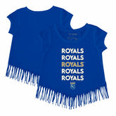 Kansas City Royals Tiny Turnip Girls Youth Stacked Fringe T-Shirt Royal