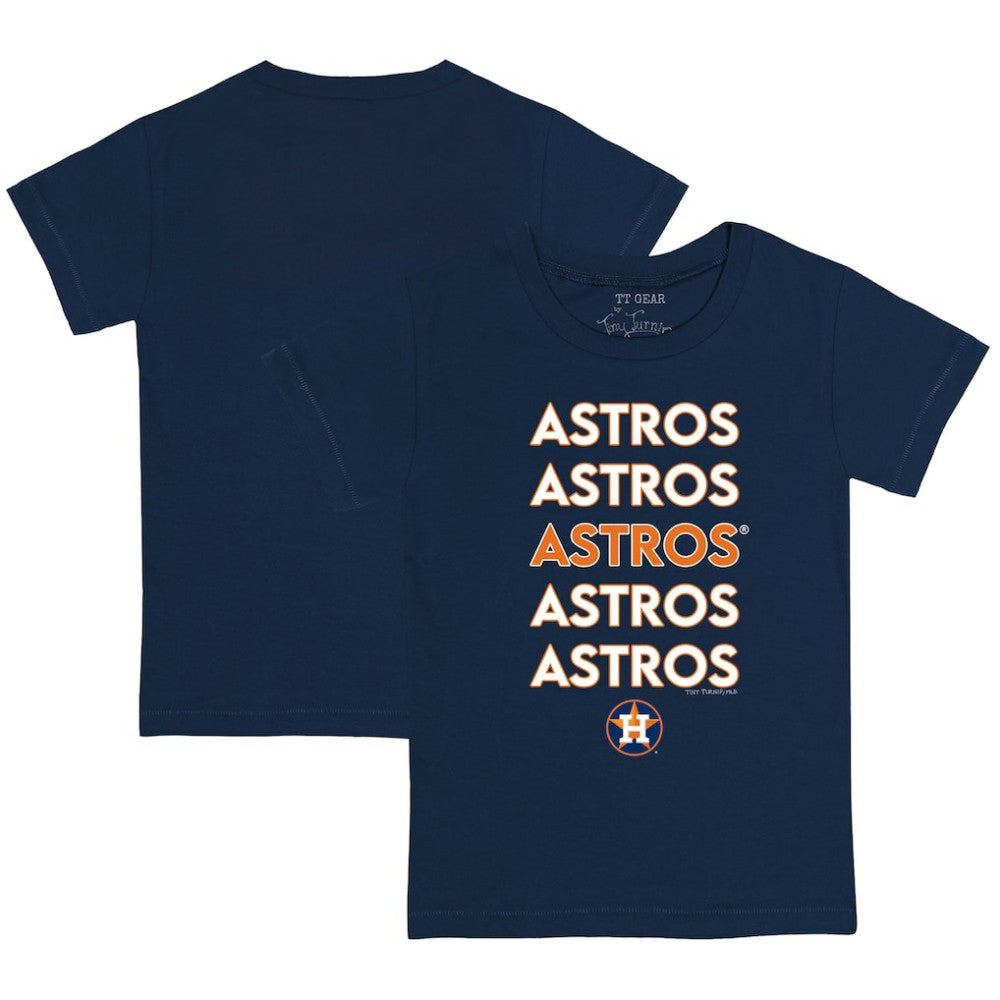 Houston Astros Tiny Turnip Youth Stacked T-Shirt Navy