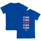 Chicago Cubs Tiny Turnip Youth Stacked T-Shirt Royal